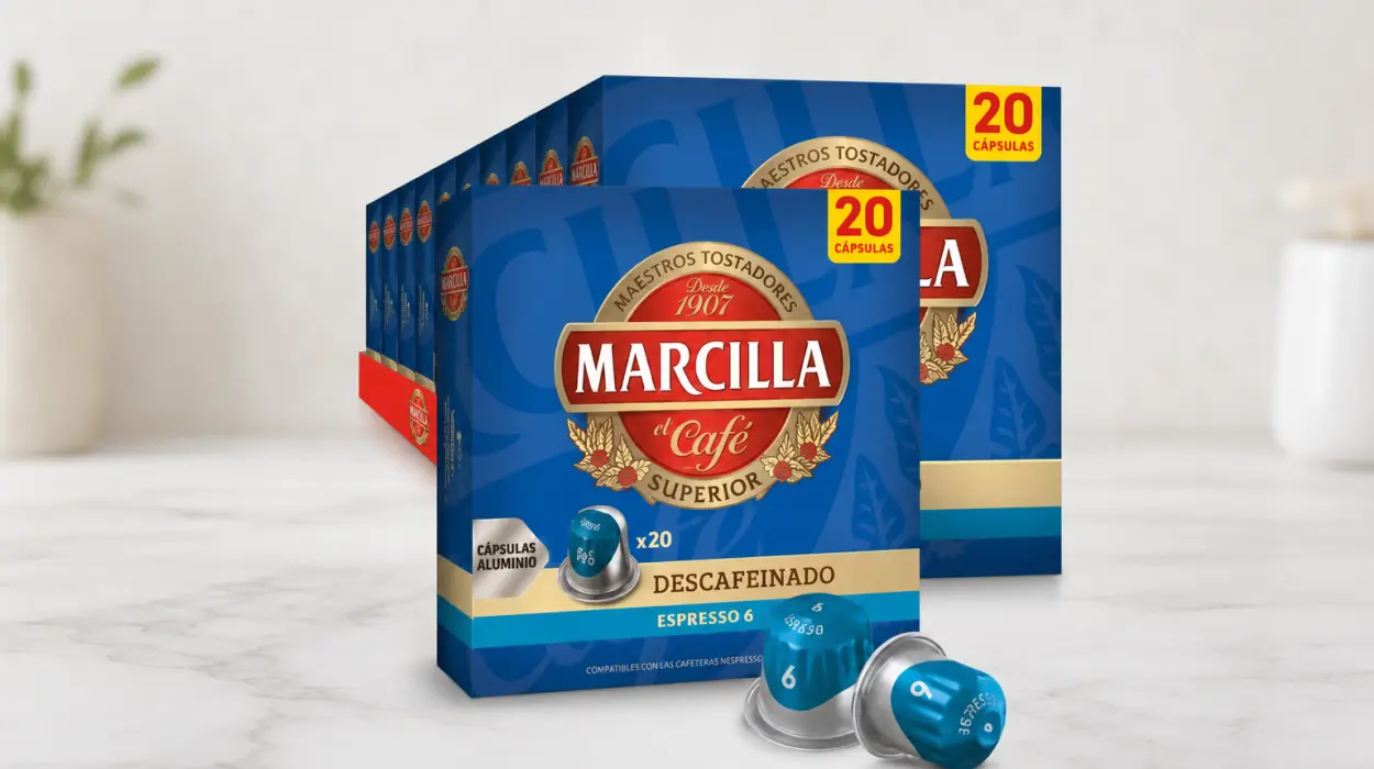 Pack x200 Cápsulas Marcilla Descafeinado Intensidad 6 para Nespresso por sólo 44,05€ con envío gratis (-30%)