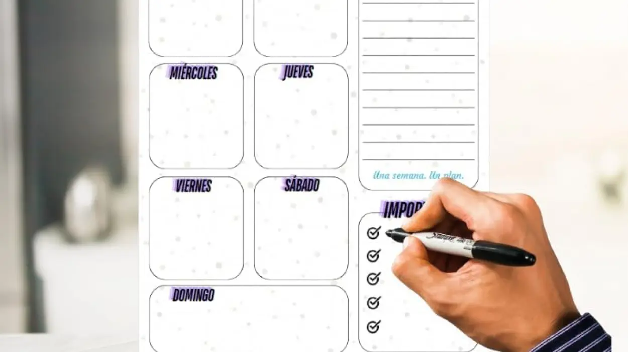 Planificador semanal magnético para nevera con pizarra reutilizable A4 y 2 rotuladores por sólo 5,99€ (-45%)