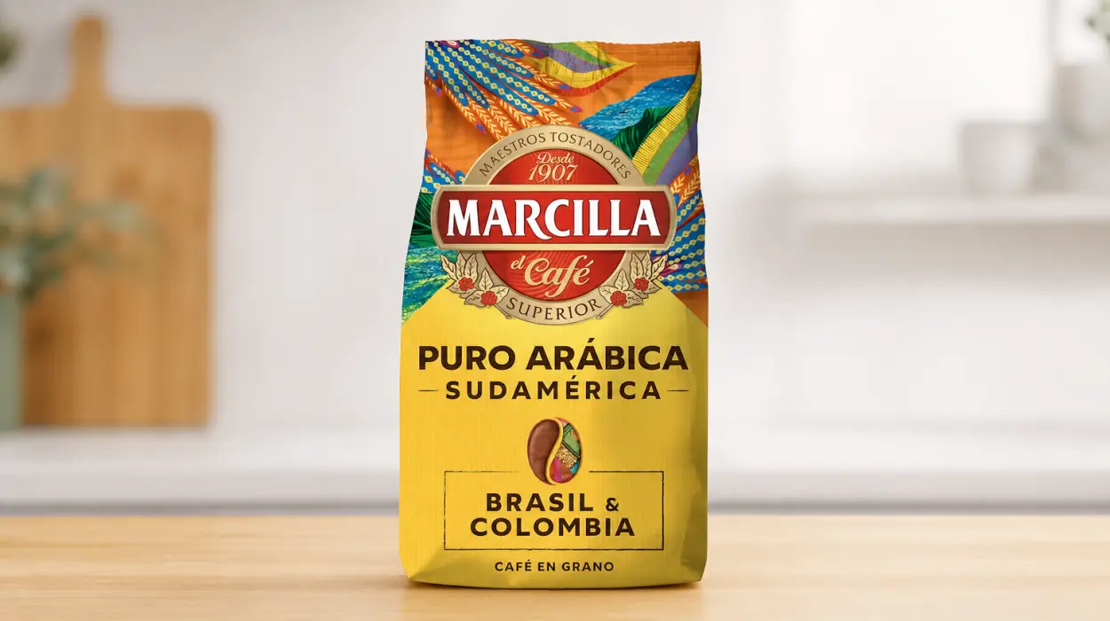 Café de grano Marcilla 100% Arábica natural de 400 g por sólo 6,14€ (-49%)