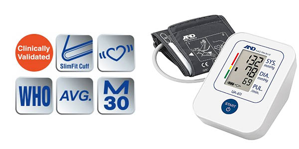 Chollo Tensiómetro de brazo digital A&D Medical UA-611 por sólo 16,40€ (-55%)
