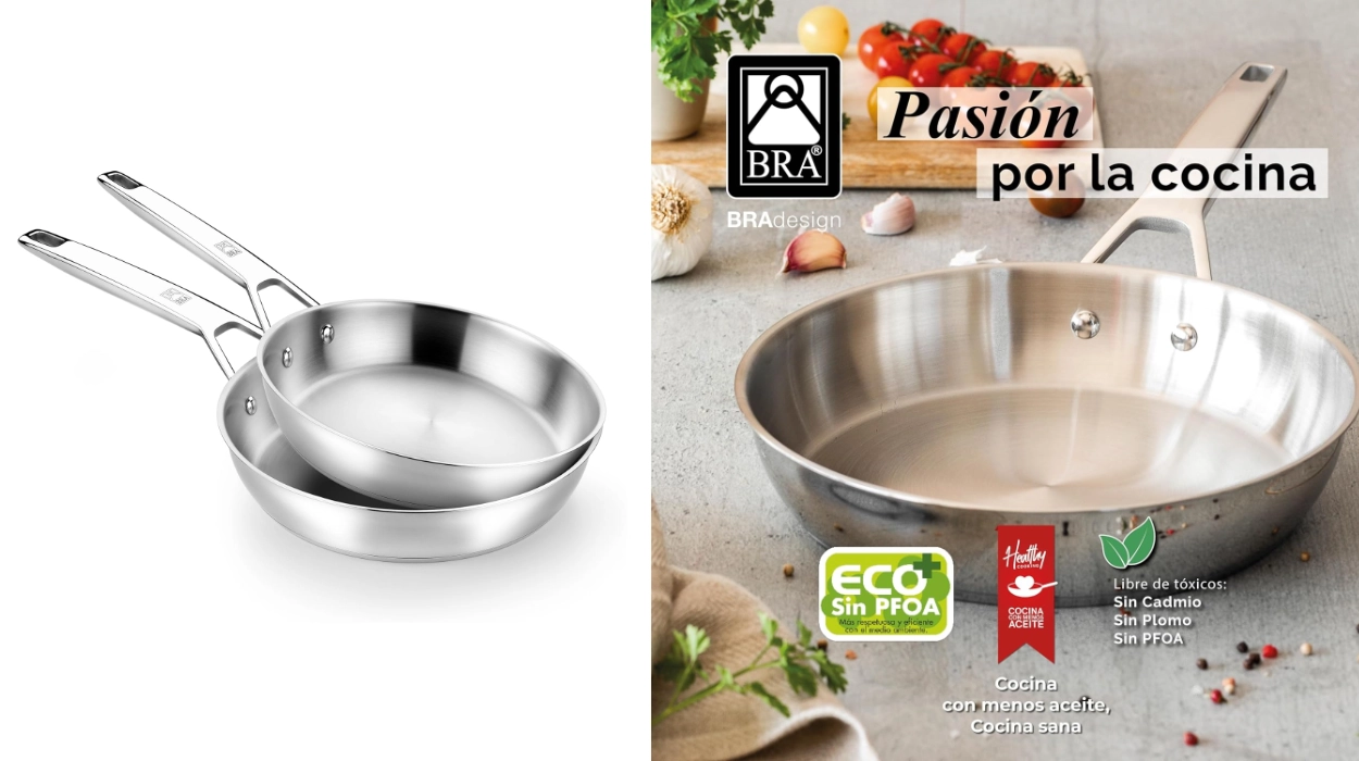Las sartenes BRA Signature de acero inoxidable son una opción TOP si quieres dar un salto de calidad en tus recetas: llévatelas hoy al mejor precio