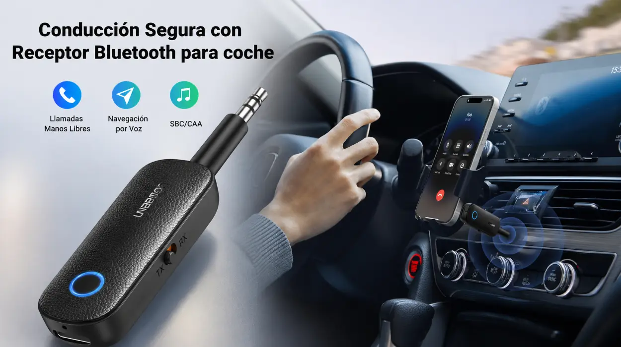 Transmisor Receptor Bluetooth 5.4 UGREEN 2 en 1 para TV, coche y PC con audio Jack de 3,5 mm por sólo 14,62€ (-34%)