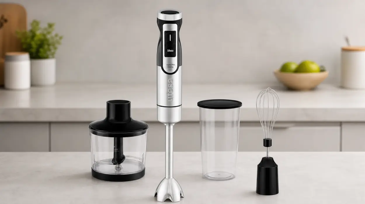 Batidora de mano Ufesa Jupiter Max: 1500W, velocidad variable y pantalla LCD por sólo 23,96€ (-52%)