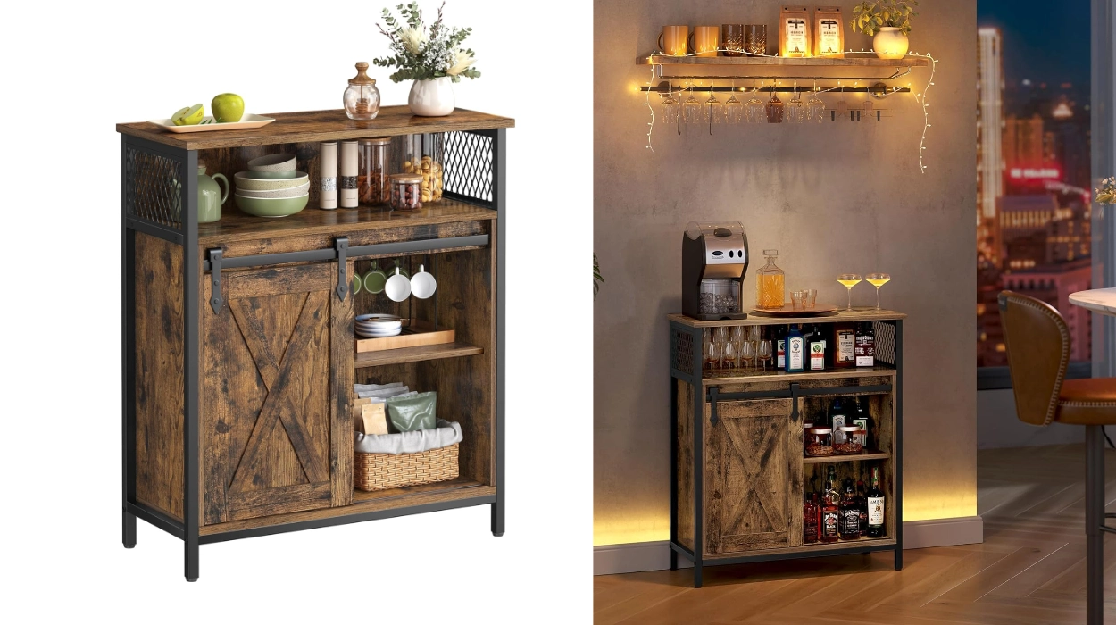 Chollo Aparador compacto Vasagle de estilo industrial con puerta corredera por sólo 66,29€ con envío gratis (15% de descuento)