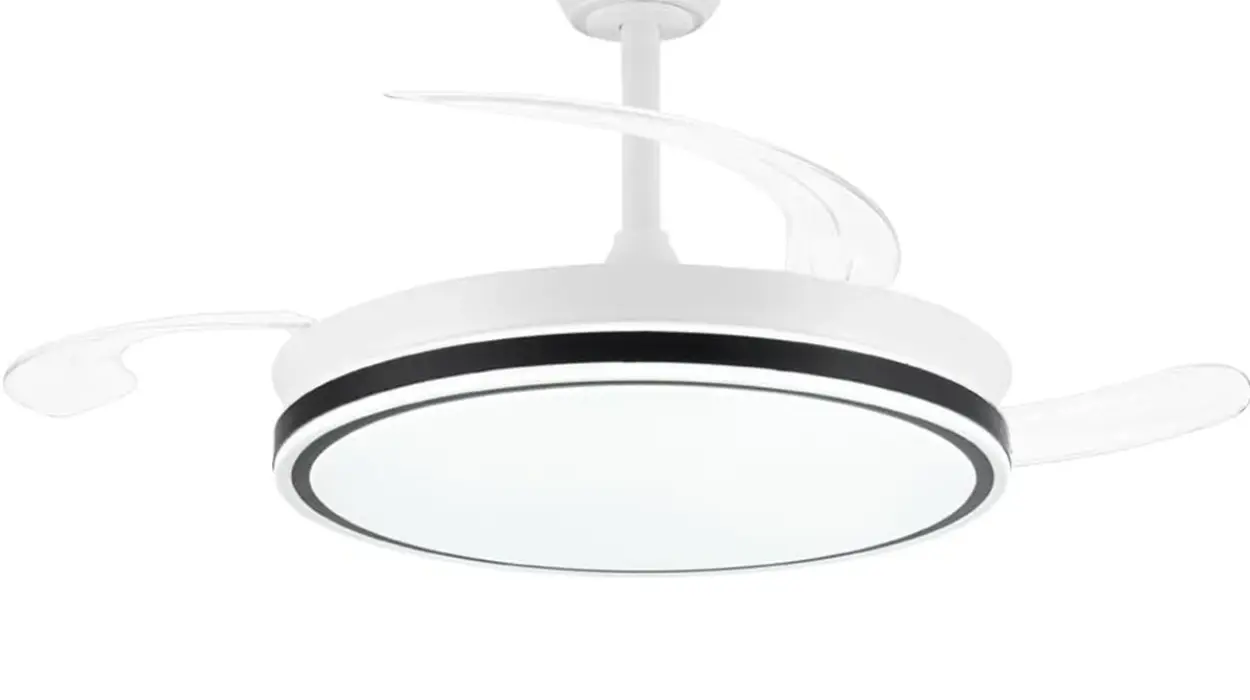 Ventilador de techo con luz LED 72W, motor silencioso y aspas retráctiles por sólo 33,15€ con cupón y envío gratis (-63%)