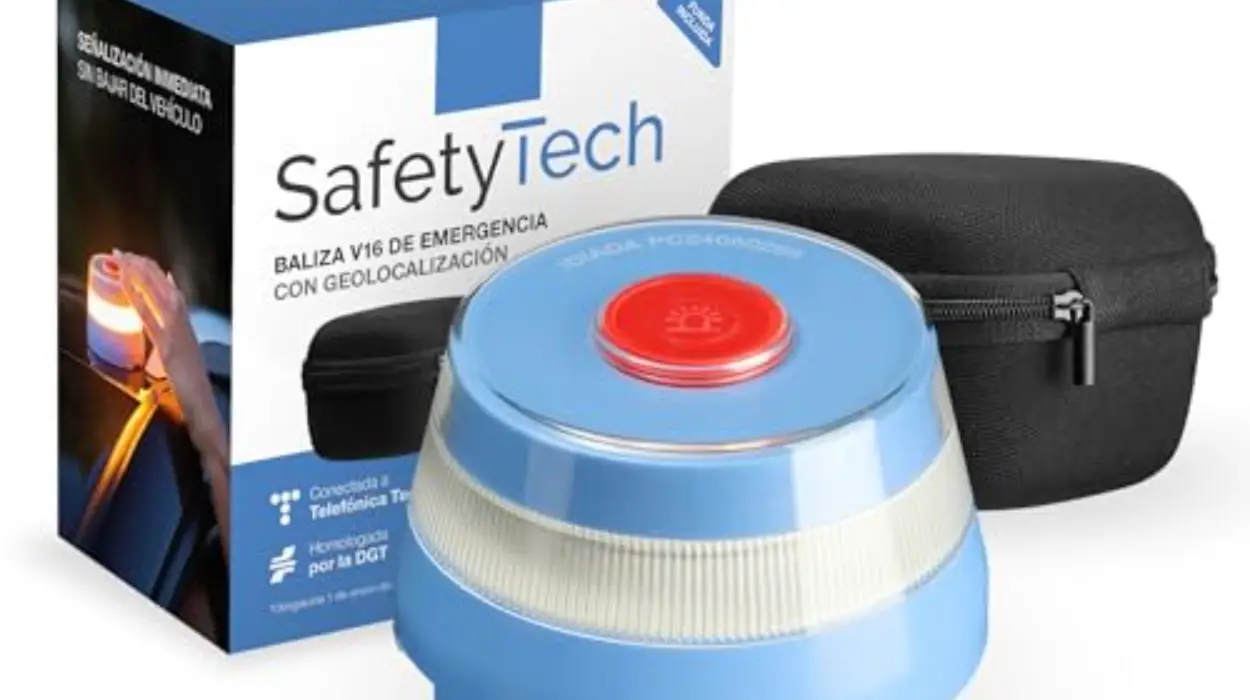 Luz de emergencia SafetyTech V16 con geolocalización homologada por la DGT por sólo 12€ (-39%)