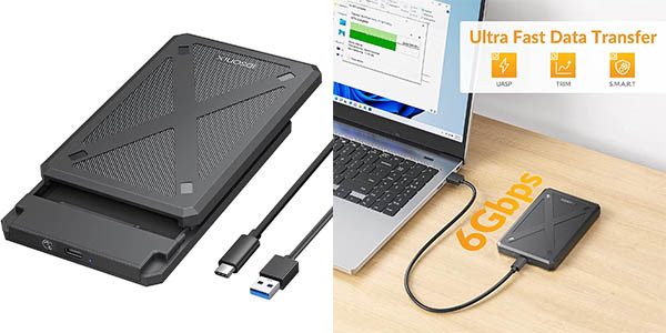 Chollo Carcasa iDsonix para discos duros de 2.5″ con USB 3.1 por sólo 7,75€ (-22%)