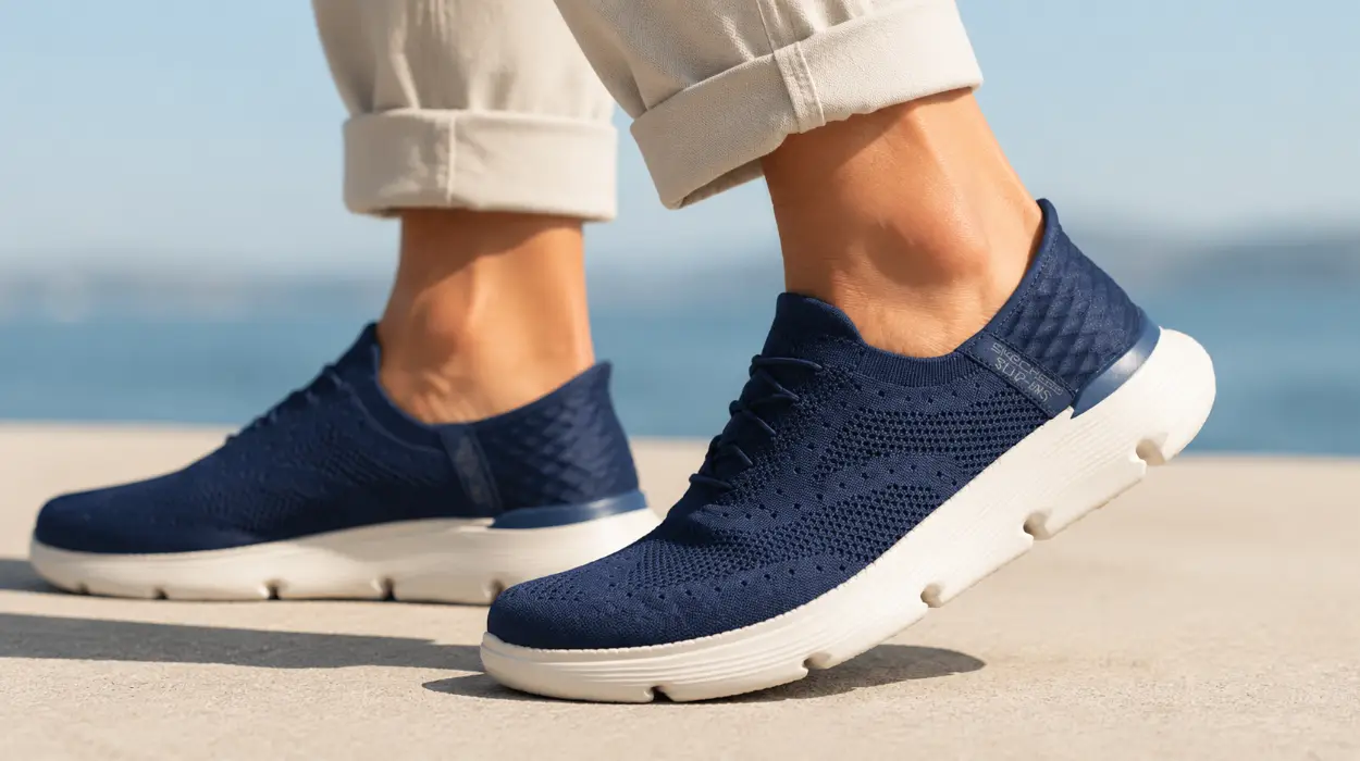 Zapatillas Skechers Slip-ins Garza Palma para hombre en color navy por sólo 45,99€ con envío gratis (-46%)