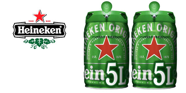 Chollo Pack x2 Barriles cerveza Heineken con grifo por sólo 33,98€ con envío gratis (-21%)