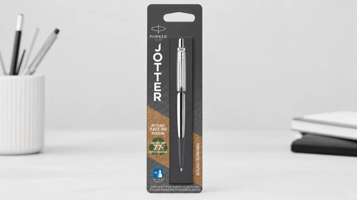 Bolígrafo Parker Jotter de acero inoxidable con detalle cromado y tinta azul por sólo 9,89€ (-42%)