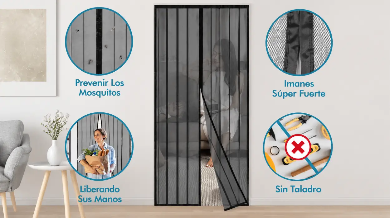 Cortina magnética Sekey para puertas de 80×210 cm, cierre automático por sólo 9,78€ (-42%)