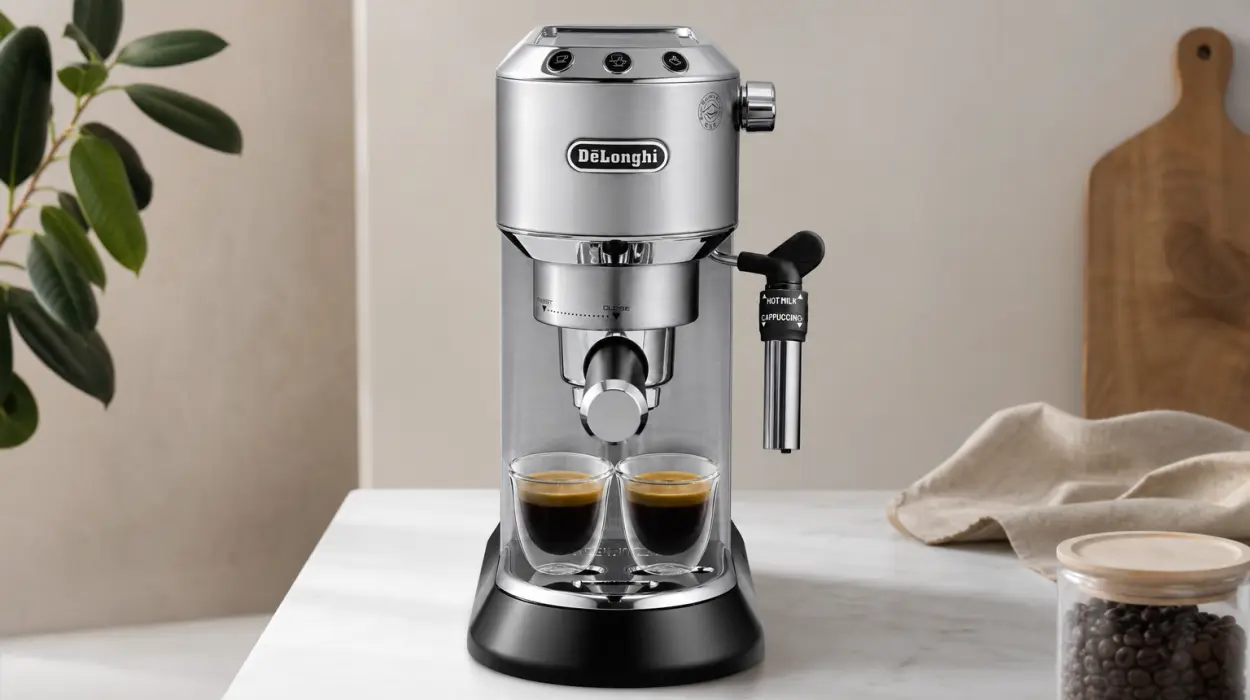 Espressos y cappucinos cremosos: Cafetera De’Longhi Dedica para café molido o monodosis en segundos por sólo 119€ con envío gratis (-46%)