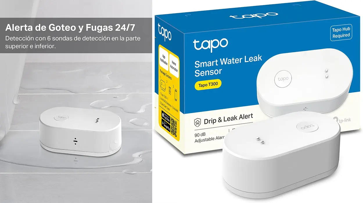 Chollo Sensor inteligente de fugas de agua TP-Link TAPO T300 por sólo 16,06€ (-19%)