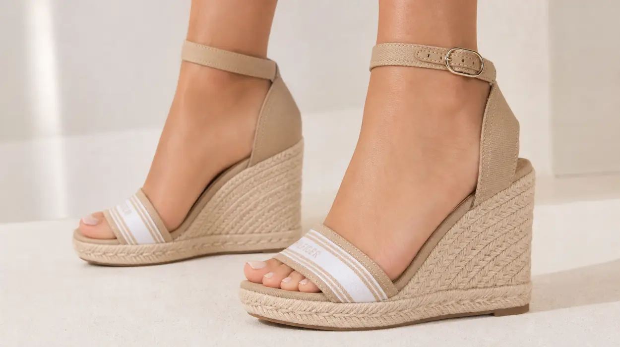 Alpargatas de cuña alta Tommy Hilfiger High Wedge Espad Webbing para mujer por sólo 53,95€ con envío gratis (-40%)