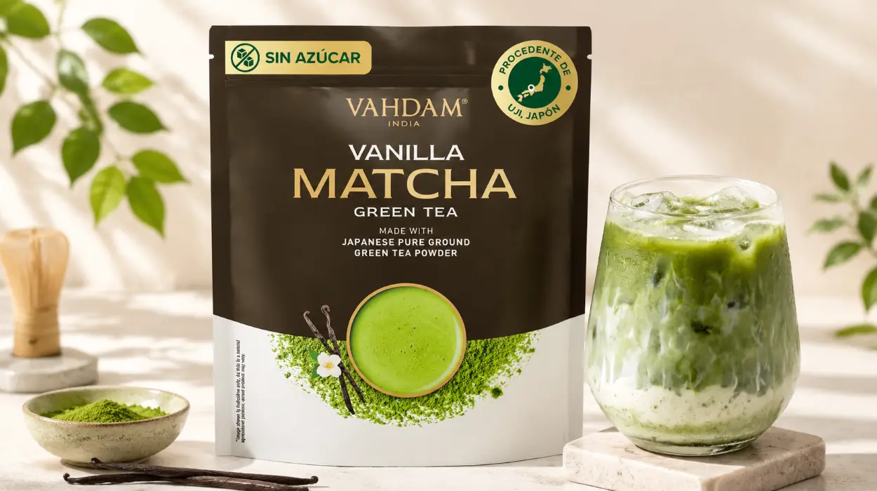 Polvo de Matcha Vainilla VAHDAM de 100 g para 50 tazas por sólo 7€ (-30%)