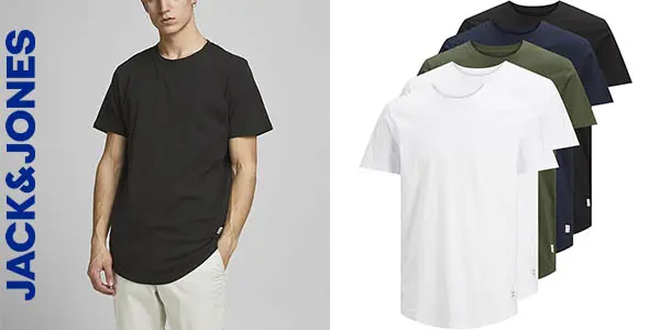Llévate ahora 5 camisetas Jack & Jones por el precio de 3 en Amazon ¡38% de descuento!