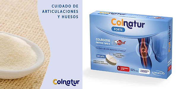 Chollo Cápsulas Colnatur Forte de colágeno Nativo Tipo II con extracto de sauce y harpagofito, ácido hialurónico y vitamina C por sólo 18,11€ con envío gratis (32% de descuento)