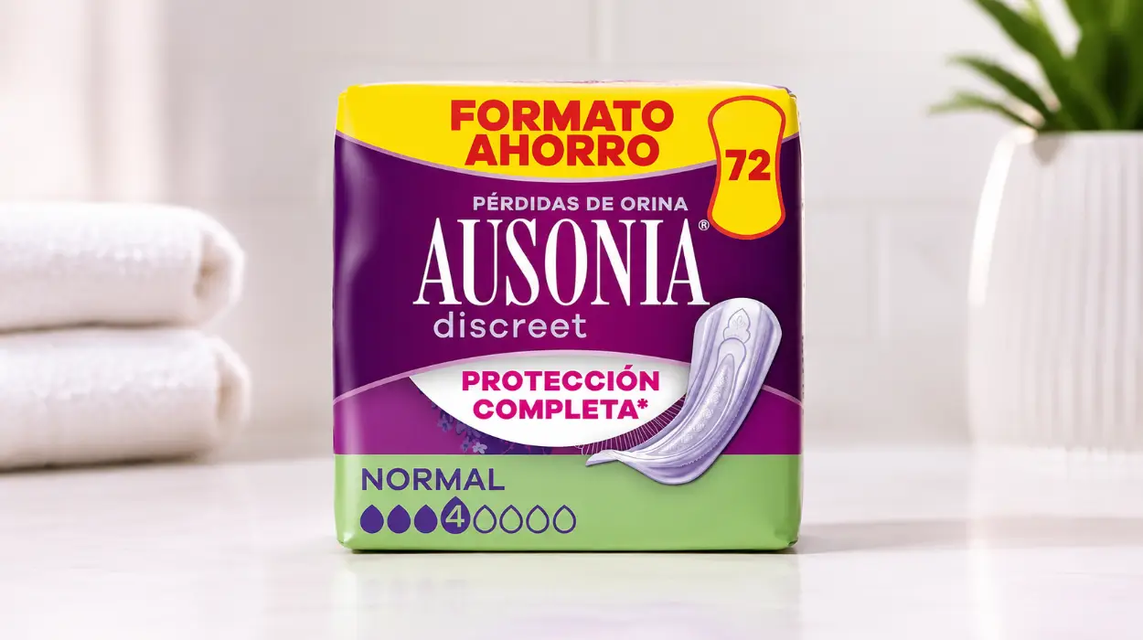 Compresas Ausonia Discreet Normal para pérdidas de orina, pack de 72 unidades por sólo 11,97€ (-46%)