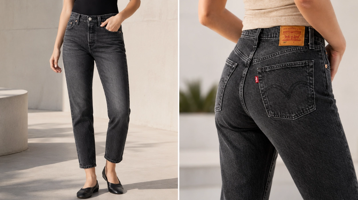 Estilo auténtico con estos Levi’s 501 Crop negros para mujer rebajados con un 52% de descuento
