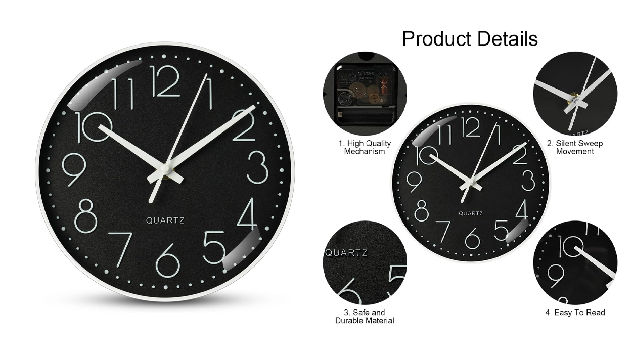 Chollo Reloj de pared Aolso de estilo moderno y decorativo por sólo 7,22€ (40% de descuento)