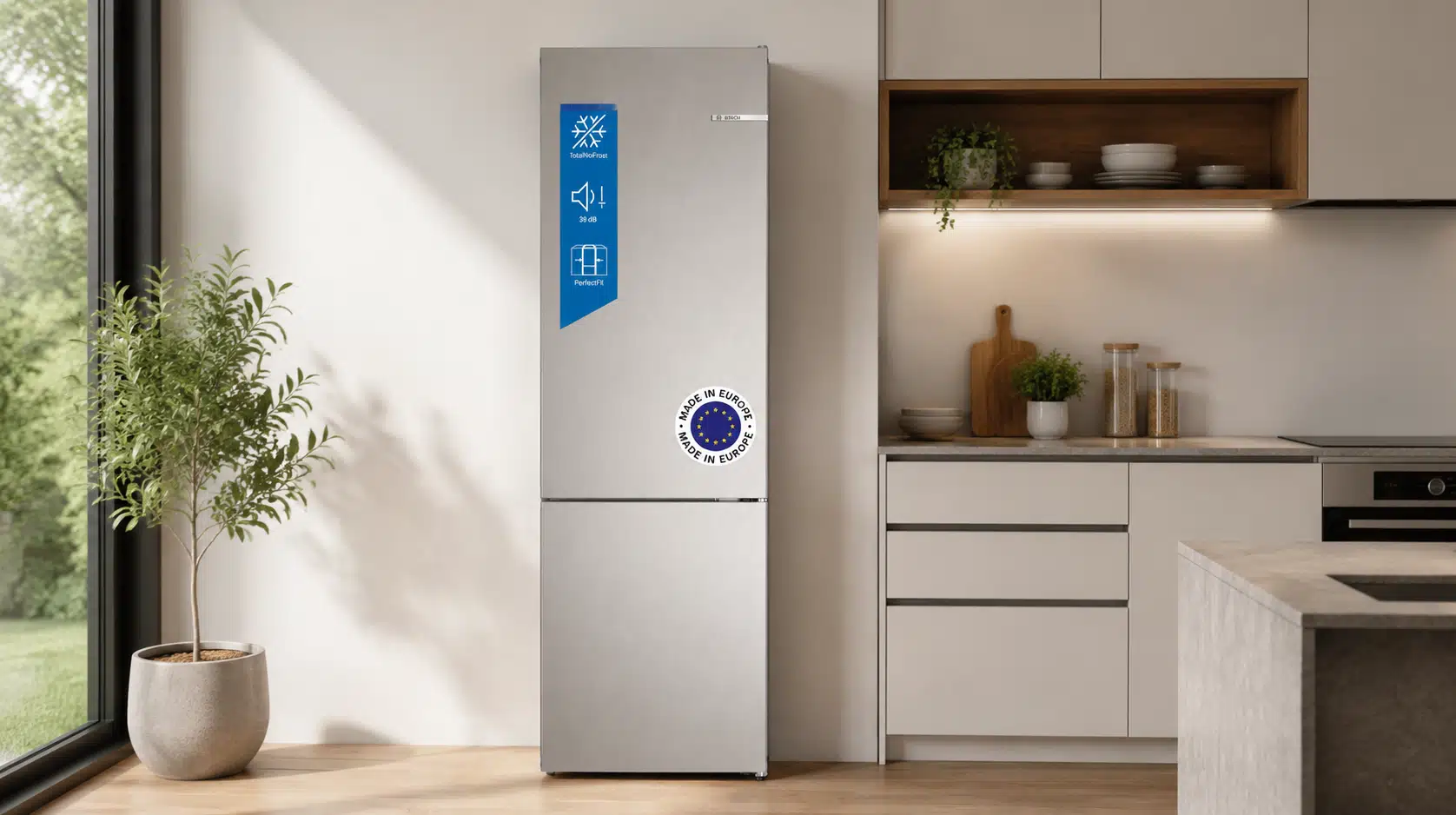 Frigorífico Combi Bosch Serie 4 NoFrost en inox de 326 L por sólo 539,99€ con envío gratis (-23%)