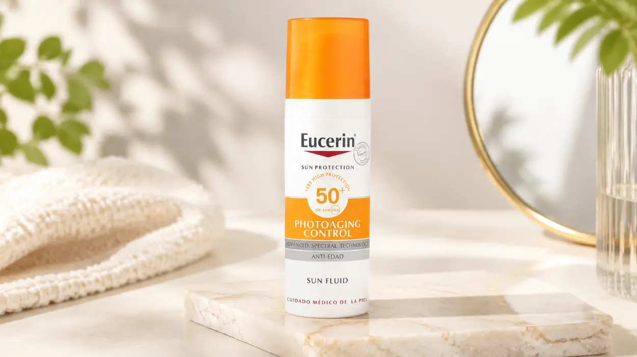 Protector solar facial antiarrugas Eucerin Sun Face Photoaging Control Fluid FPS 50+ por sólo 9,46€ (-40%)
