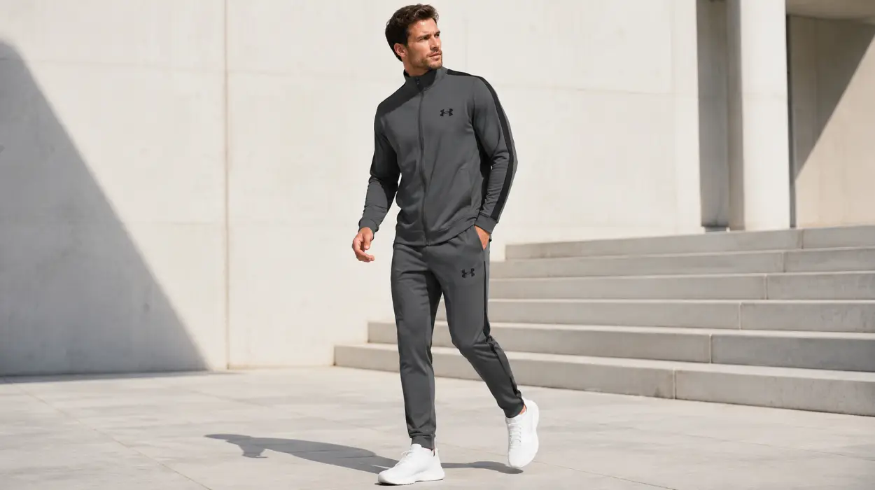 Chándal Under Armour UA Knit Track Suit gris para hombre por sólo 40€ con envío gratis (-47%)