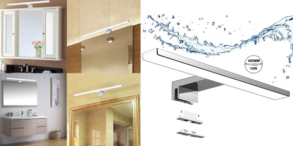 Chollo Aplique Luz LED Aogled para espejo de baño por sólo 21,66€ (23% de descuento)