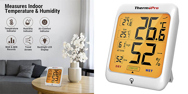Chollo Termómetro higrómetro ThermoPro TP53 por sólo 11,99€ (-20%)