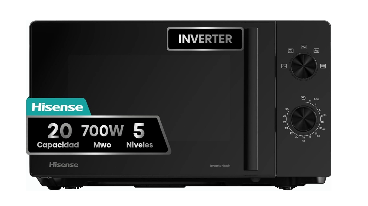 Chollo Microondas Hisense H20MOBP1HI Inverter Expert de 20 litros por sólo 55,90€ con envío gratis (-19%)