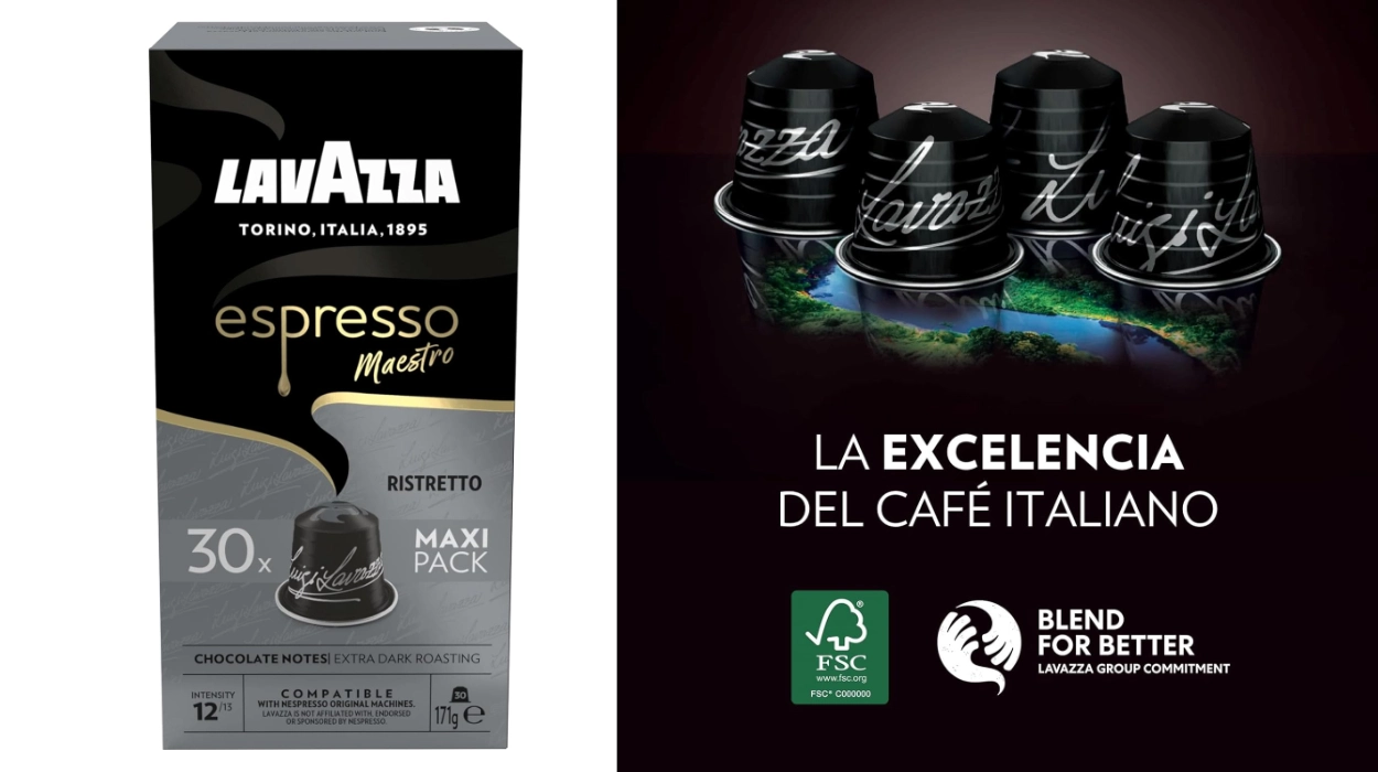 30 cápsulas de café intenso Lavazza Espresso Maestro Ristretto para Nespresso por sólo 6,64€ (49% de descuento)