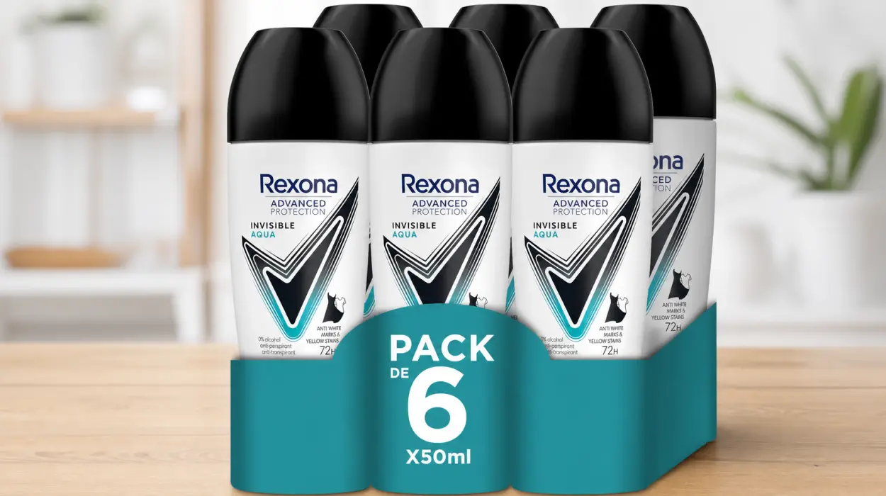 Pack x6 desodorantes roll-on Rexona Advanced Protection Invisible Aqua para mujer por sólo 6€ (-57%)