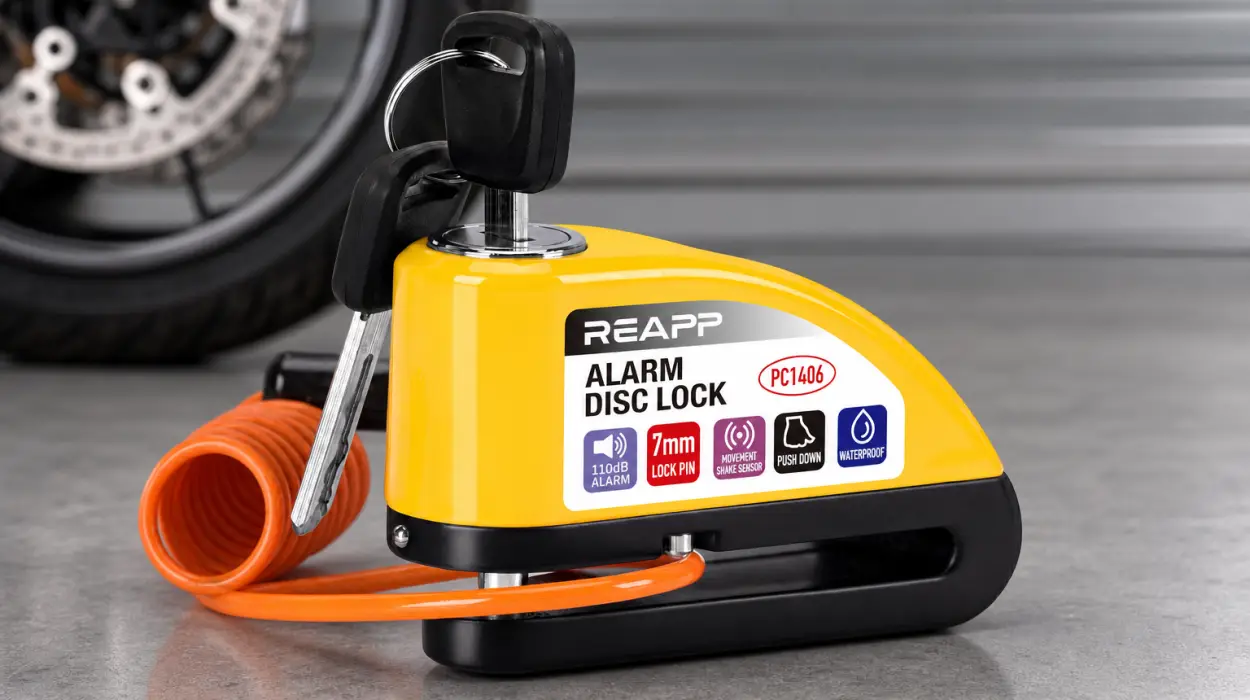 Candado de disco con alarma de 110 dB para motos y bicicletas por sólo 12,99€ con cupón (-57%)