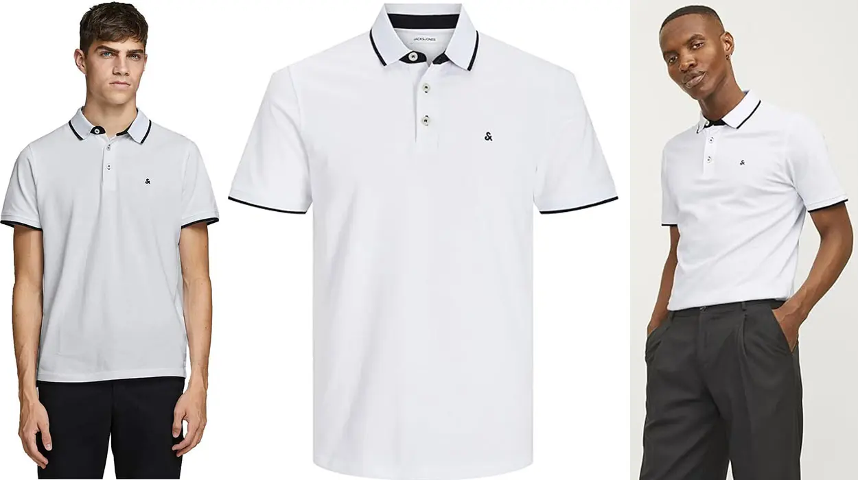 El polo blanco Jack & Jones que combina con todo lo tienes en Amazon CASI REGALADO