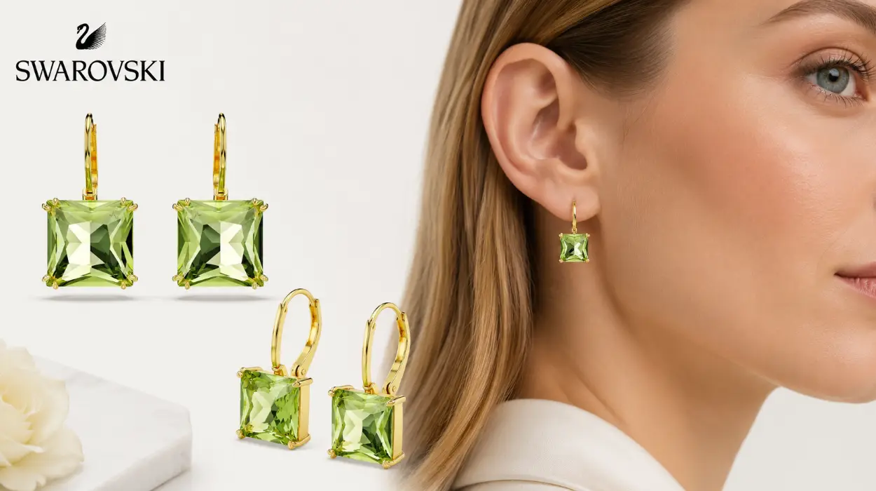 Pendientes Swarovski Millenia con cristales verdes y baño oro por sólo 64,97€ con envío gratis (-50%)
