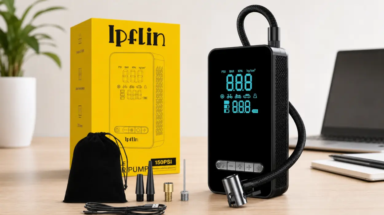 Inflador de ruedas portátil Ipflin: compacto, recargable y con linterna por sólo 26,99€ (-55%)