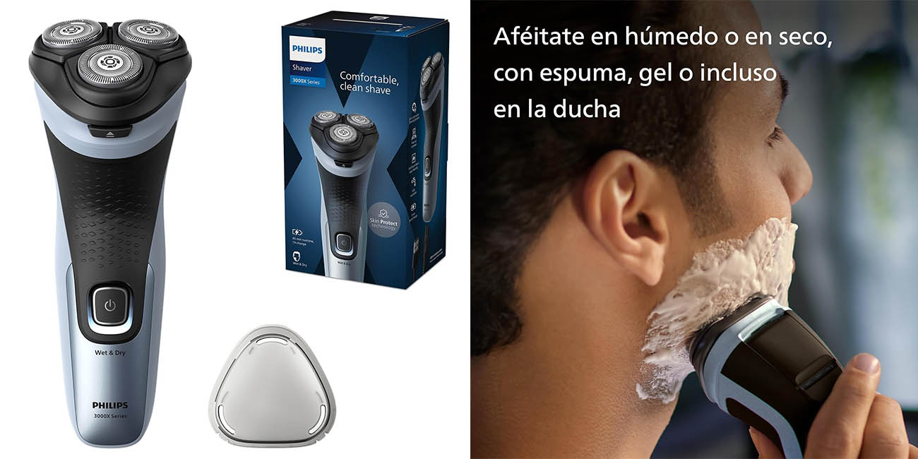 Chollo Afeitadora eléctrica Philips X3053/00 con cortapatillas por solo 37,99€ con envío gratis (-37%)