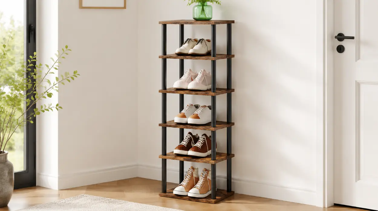 Estantería para zapatos HOOBRO de 6 niveles, ideal para entrada o dormitorio por sólo 22,92€ (-40%)