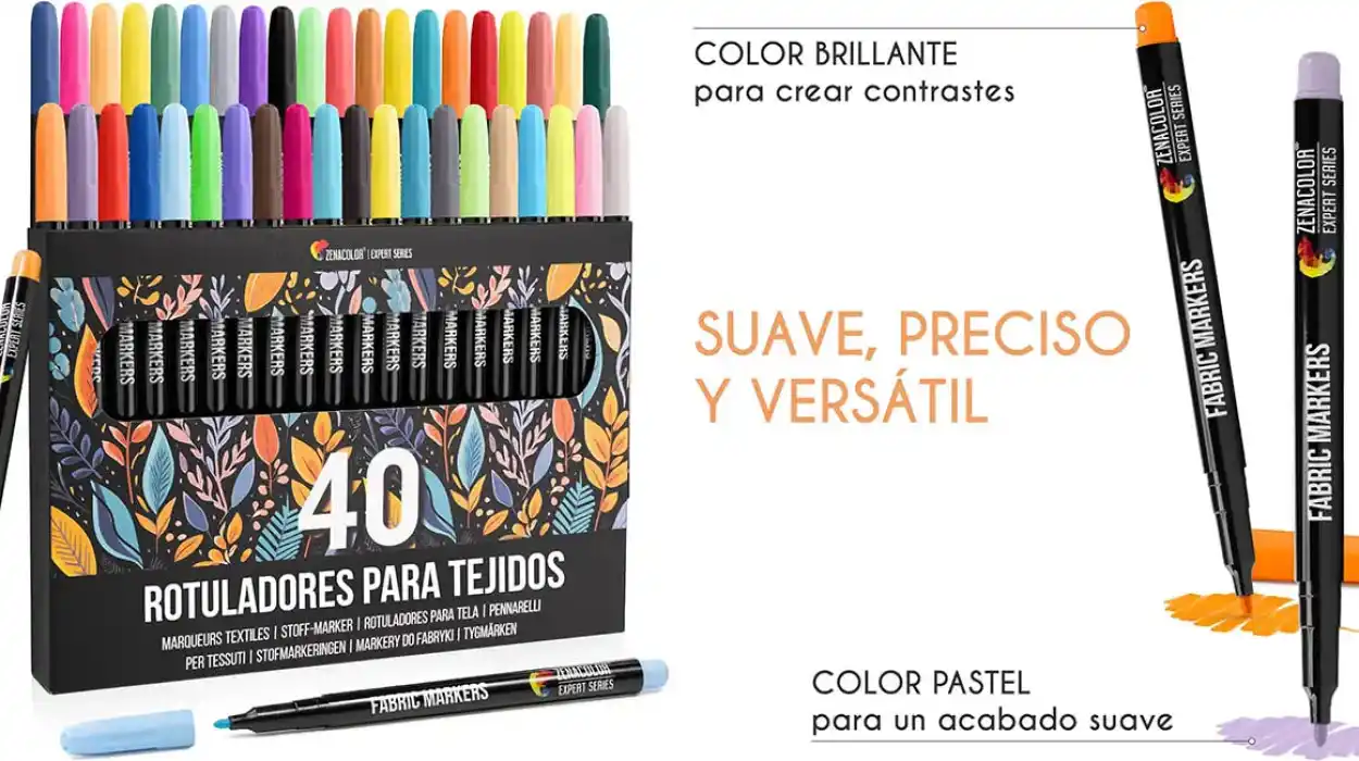 Marca o personaliza la ropa con tus propios diseños gracias a este set de 40 rotuladores para tela por menos de 12€ en Amazon