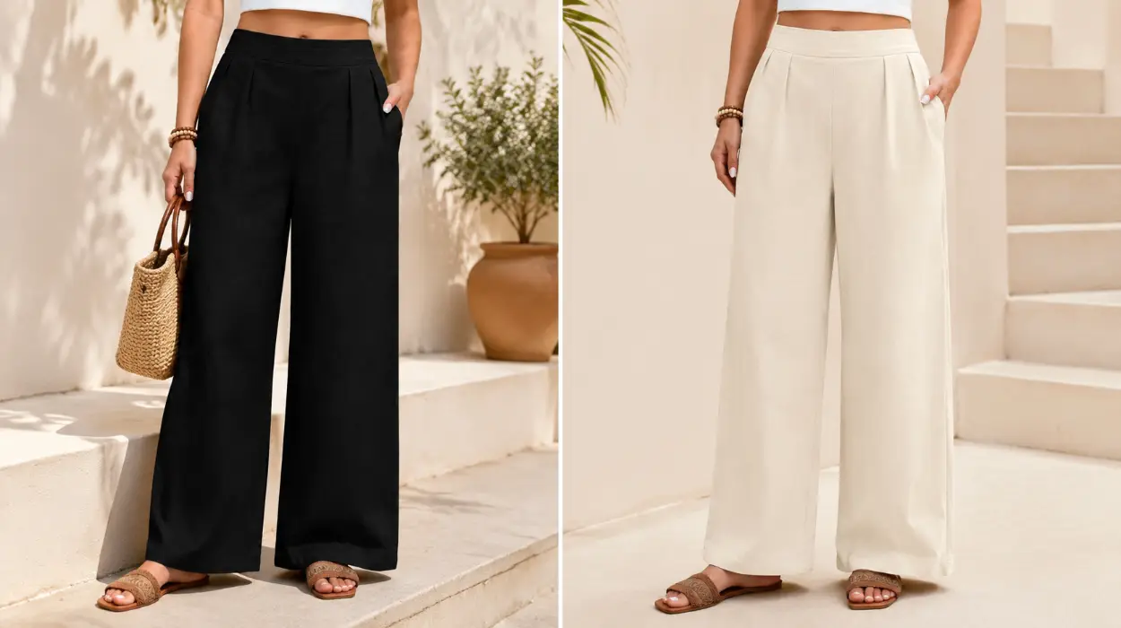 Pantalones de verano para mujer heekpek en algodón, anchos y con bolsillos por sólo 16,19€ (-44%)