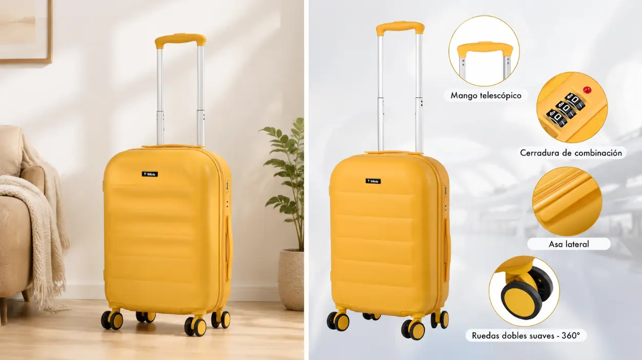 Maleta de cabina de 20” con candado TSA y ruedas dobles por sólo 19,99€ (-50%)