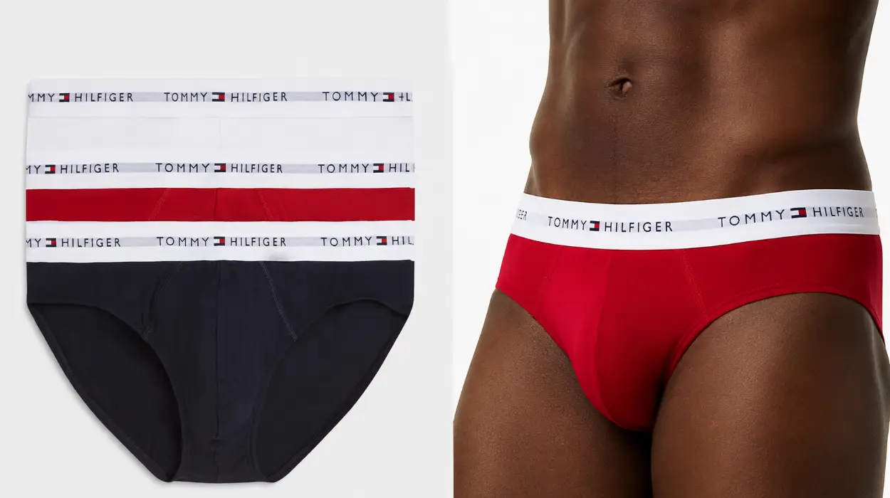 Pack de 3 calzoncillos Tommy Hilfiger Hip Briefs para hombre con logotipo en la cintura por sólo 19€ (-52%)