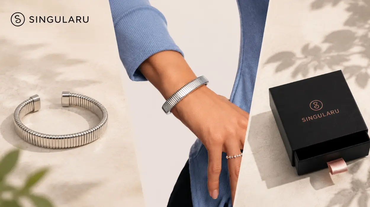 Brazalete Big Belt de Singularu en acero con acabado brillante y apertura flexible por sólo 11,67€ (-42%)