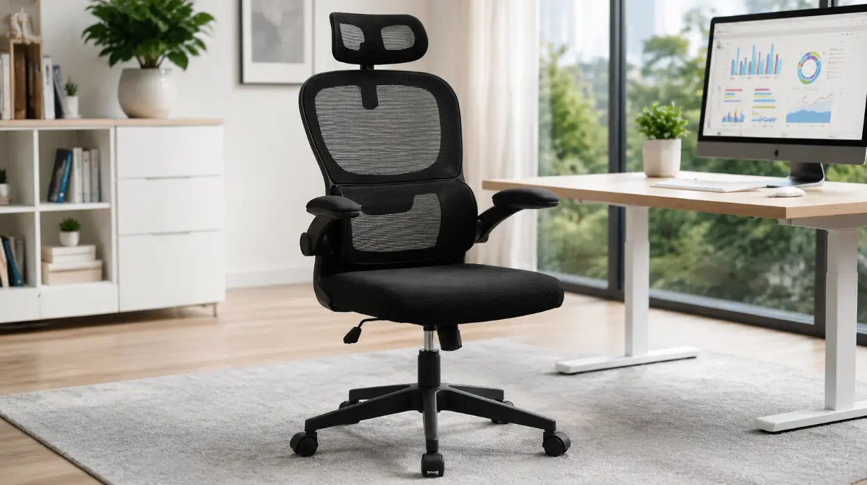 Silla de oficina ergonómica con malla transpirable y reposacabezas ajustable por sólo 51,01€ con envío gratis (-27%)