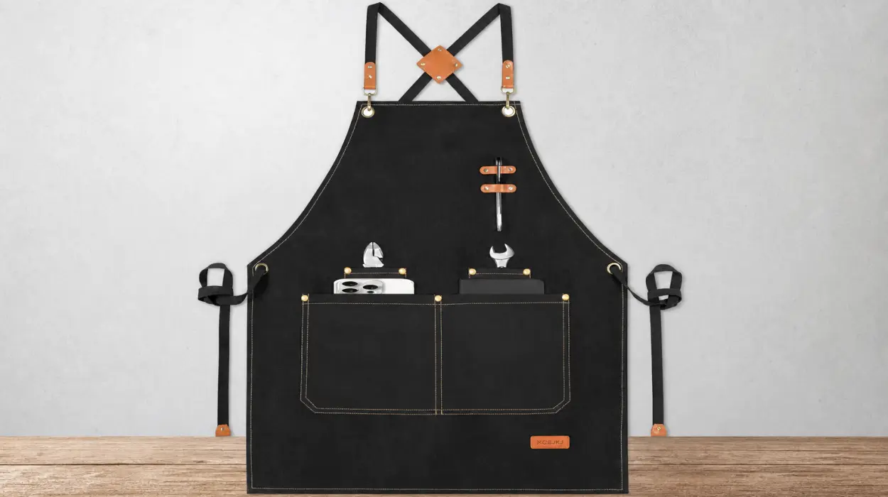 Delantal con 4 bolsillos ideal para barbacoa o herramientas por sólo 6,04€ (-40%)