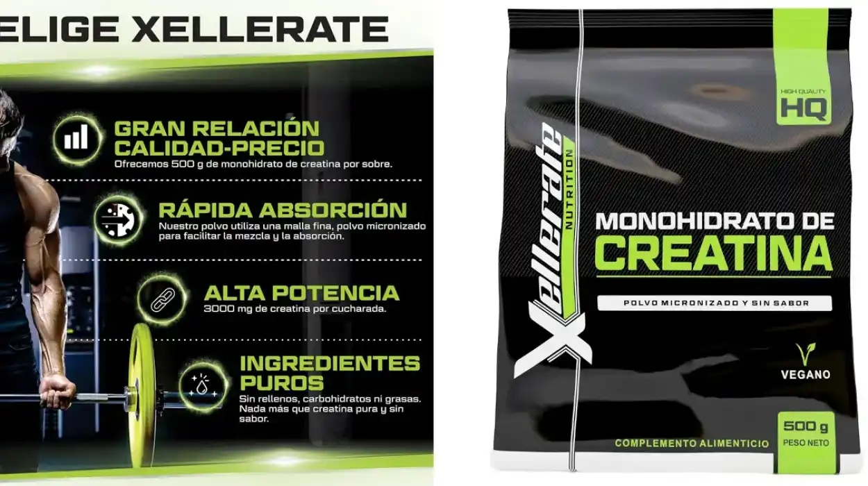 Chollo Creatina monohidrata en polvo Xellerate de 500 gr por sólo 9,97€ (-33%)