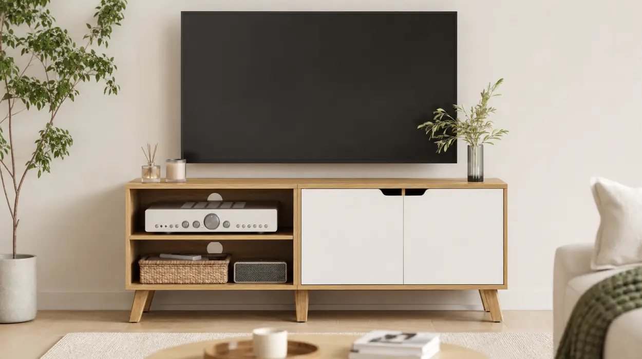 Mueble Vasagle de 2 puertas con estantes ajustables para TV de hasta 60 pulgadas por sólo 67,99€ con envío gratis (-15%)