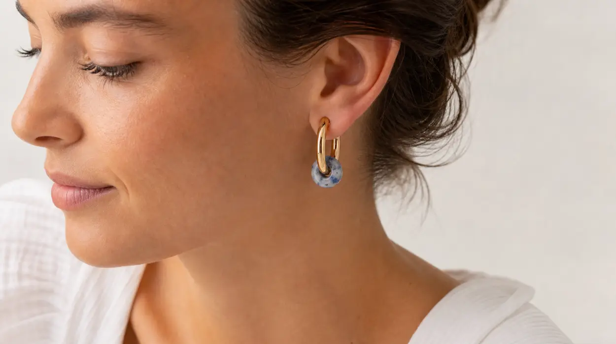 Pendientes Aro Singularu Carmen True Marine bañados en oro 18Kt por sólo 21,57€ (-46%)