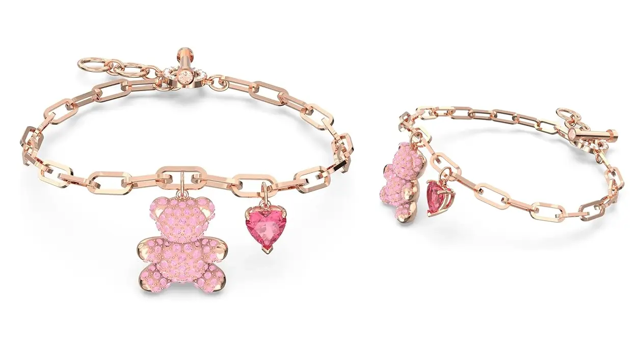 Esta pulsera de cadena Swarovski de la colección Teddy combina dulzura y elegancia, perfecta para regalo, con un 31% de descuento