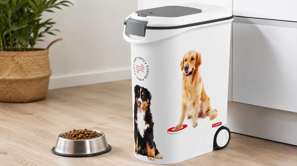 Curver contenedor para comida de mascotas de 20 kg con ruedas y sellado antiolores por sólo 28€ (-43%)